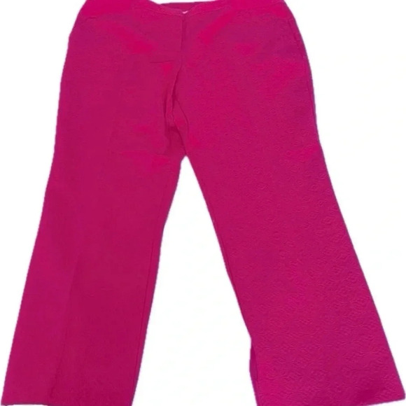 Worthington Women’s Stunning Fuchsia Capri Pink Pants Design Print Size 12 EUC - Picture 1 of 11